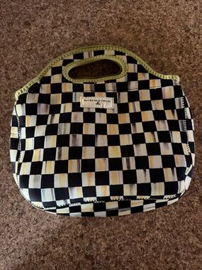 MacKenzie-Childs Courtly Check Neoprene Tote with Green Trim